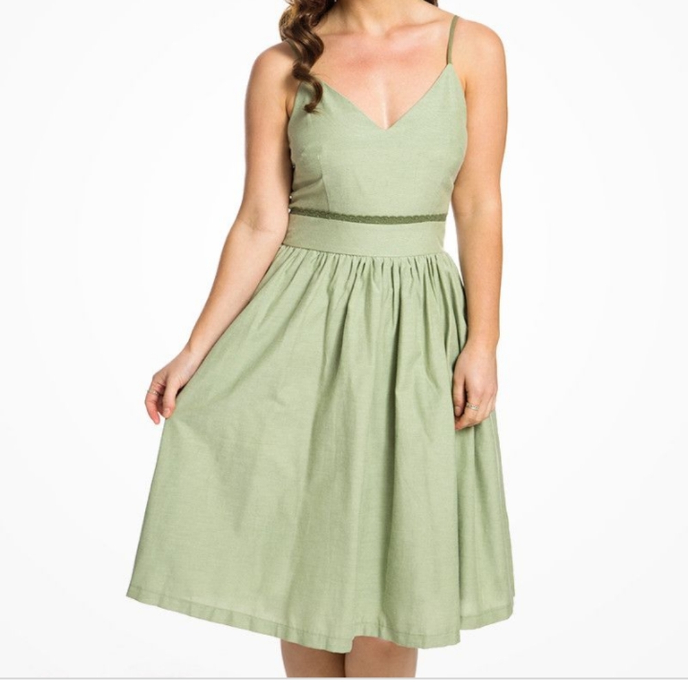 Lindy Bop Sage Green Honor dress - Picture 2 of 13